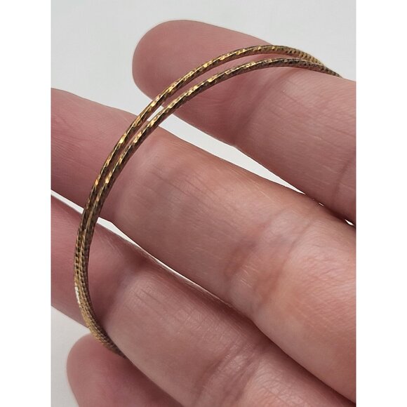 VTG Dyadema Sterling Silver 925 Textured Thin Hoop Earrings - Picture 9 of 9